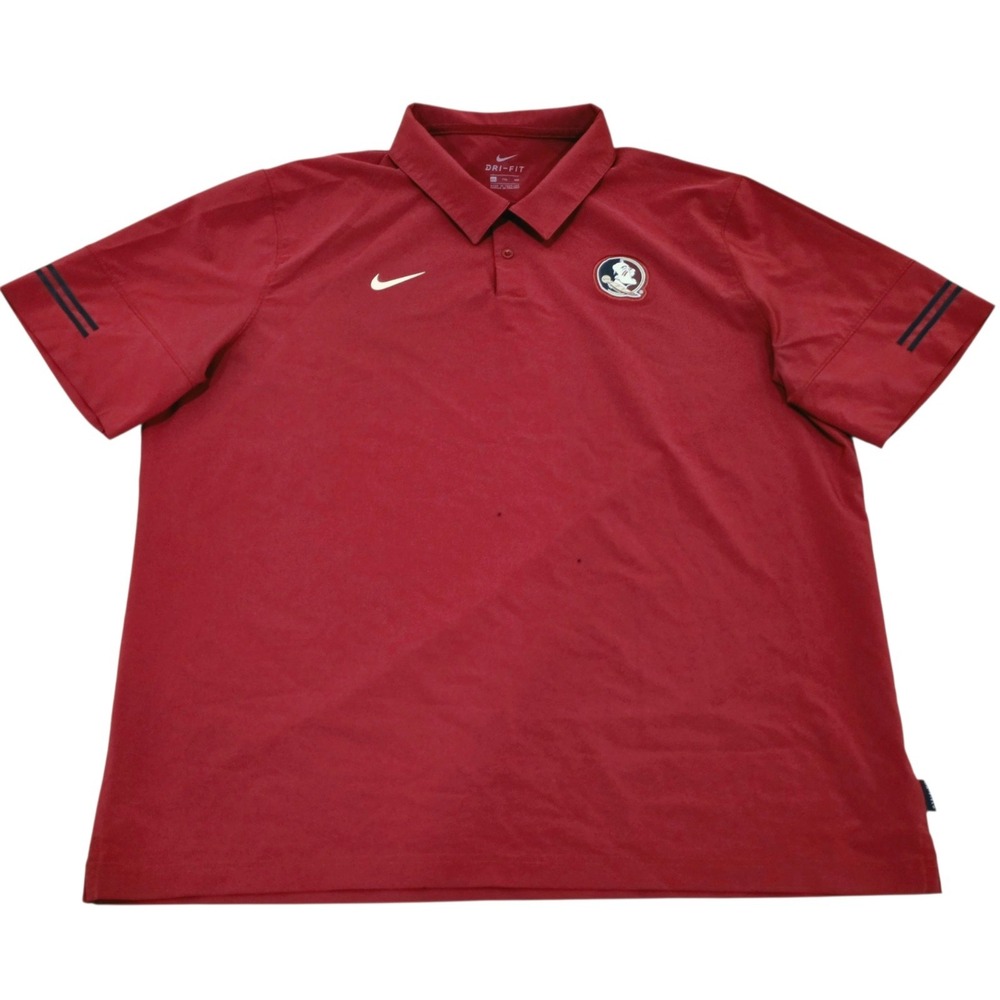 Florida State Seminoles Nike Dri-FIT Coaches Sideline Polo Men's 2XL FSU Garnet
